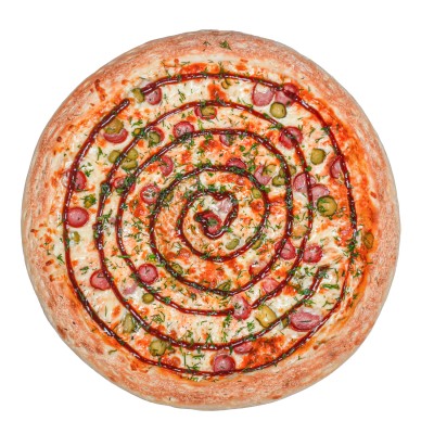 Пицца Вкусная с кабаносси и корнишонами (25см.)